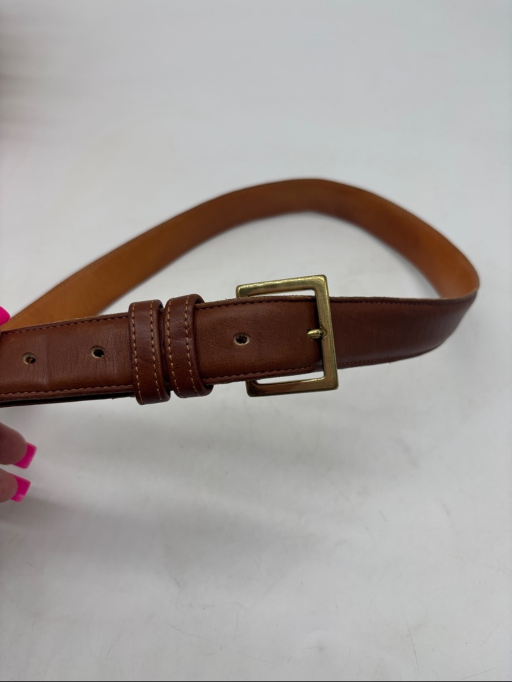 Coach Classic Brown Leather Men’s Belt with Brass Buckle Size 32/80